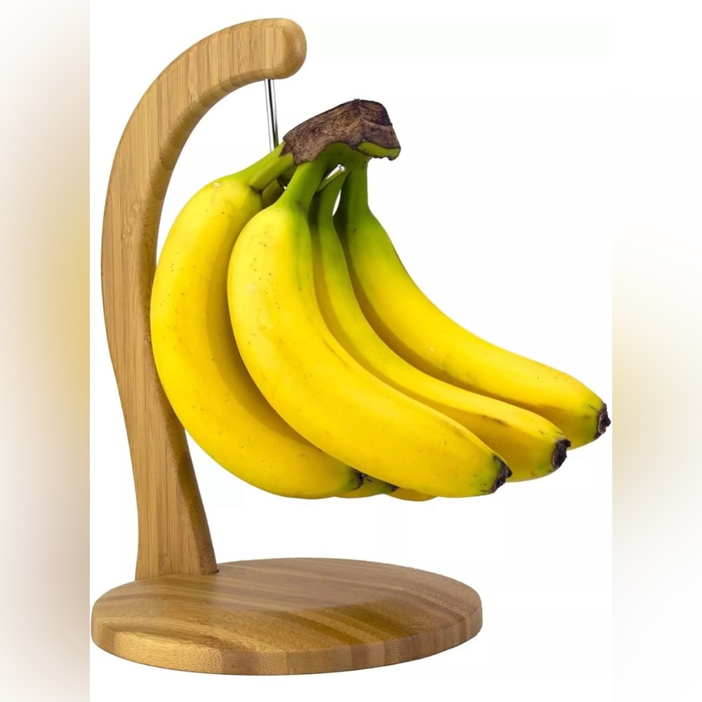 TOTALLY BAMBOO Banana Holders Hanger Stand+METAL  Steel Hook 1 Piece